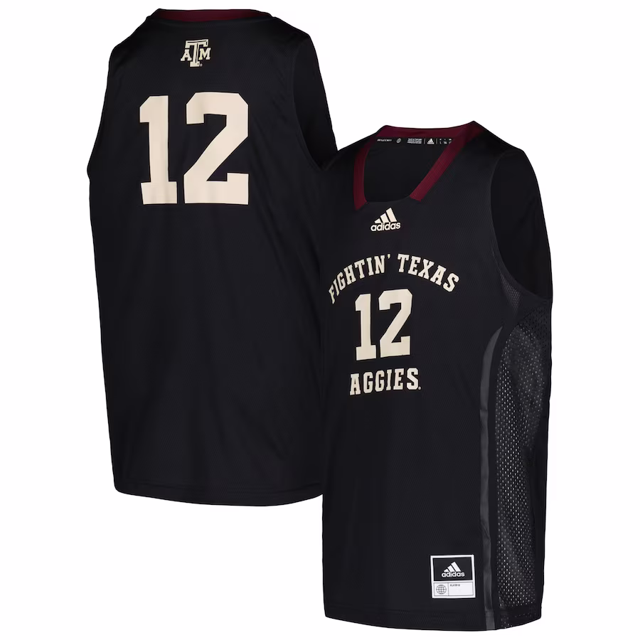 #12 Texas A&M Aggies adidas Youth Swingman Jersey - Black - Puhuasuan