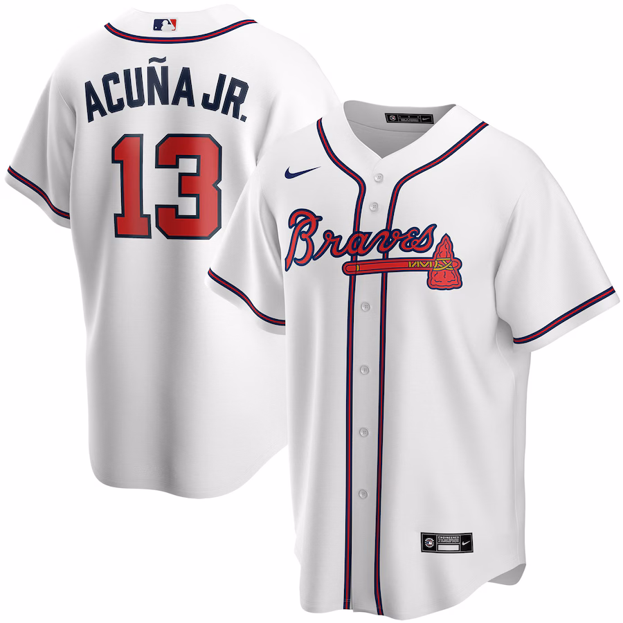 Youth Atlanta Braves Ronald Acuña Jr. Nike White Alternate Replica Player Jersey - Puhuasuan