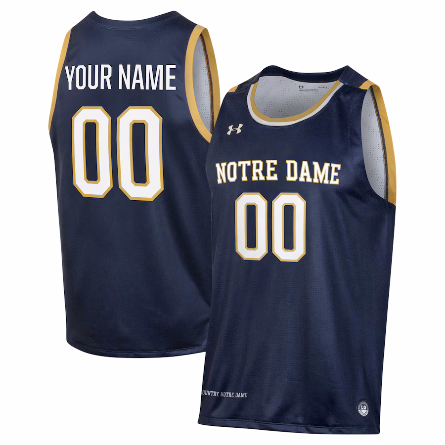 Notre Dame Fighting Irish Under Armour Custom Alternate Basketball Jersey - Navy - Puhuasuan