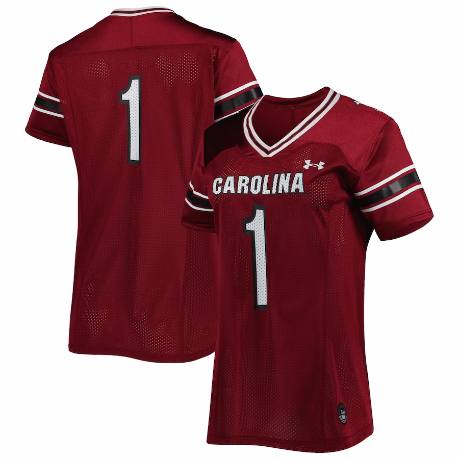 #1 South Carolina Gamecocks Under Armour Women's Replica Team Football Jersey - Garnet - Puhuasuan