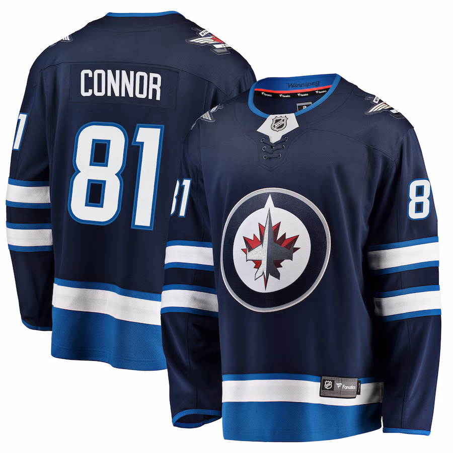 Men's Winnipeg Jets Kyle Connor Fanatics Navy Breakaway Replica Jersey - Puhuasuan