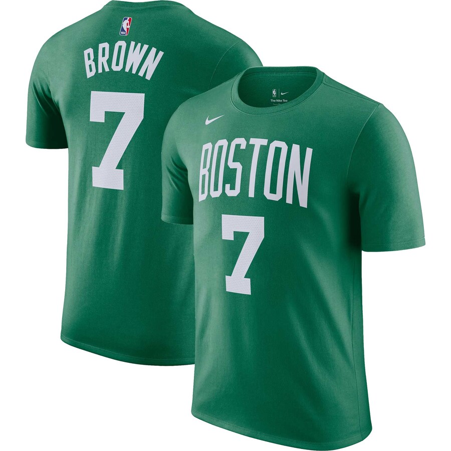 Men's Boston Celtics Jaylen Brown Nike Kelly Green Icon 2022/23 Name & Number T-Shirt - Puhuasuan