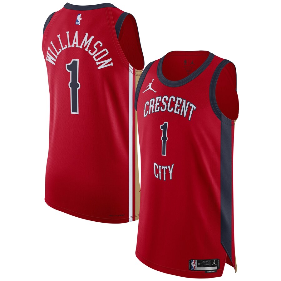 Men's New Orleans Pelicans Zion Williamson Jordan Brand Red Authentic Jersey - Statement Edition - Puhuasuan