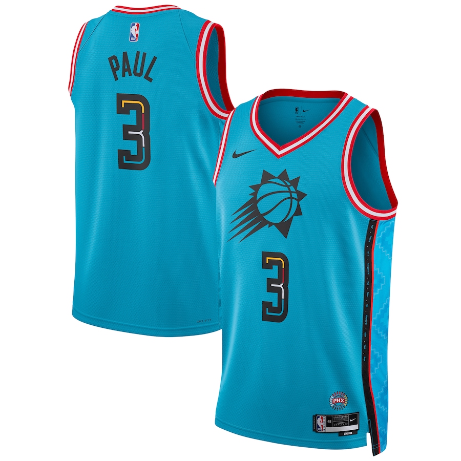 Unisex Phoenix Suns Chris Paul Nike Turquoise 2022/23 Swingman Jersey - City Edition - Puhuasuan