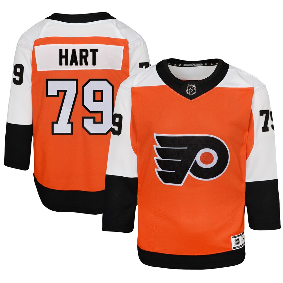 Youth Philadelphia Flyers Carter Hart Burnt Orange Home Premier Player Jersey - Puhuasuan
