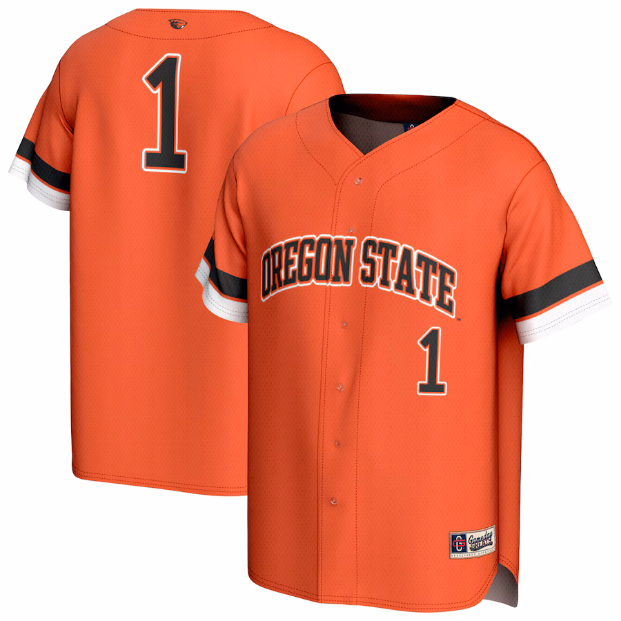 Unisex GameDay Greats #1 Orange Oregon State Beavers Collegiate Baseball Fashion Jersey - Puhuasuan