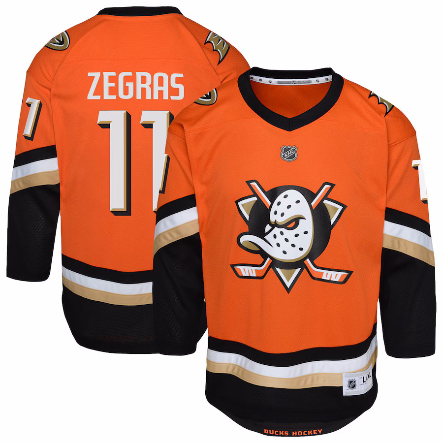 Youth Anaheim Ducks Trevor Zegras Orange Replica Player Jersey - Puhuasuan
