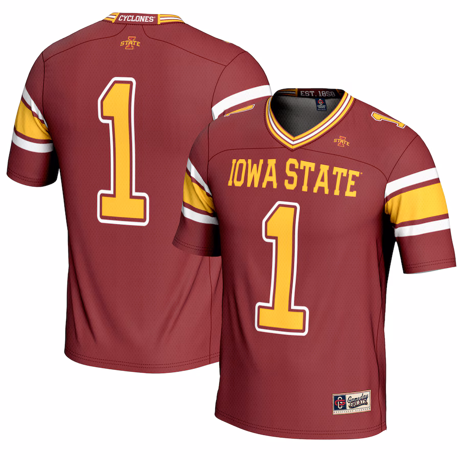 Youth GameDay Greats #1 Cardinal Iowa State Cyclones Football Jersey - Puhuasuan