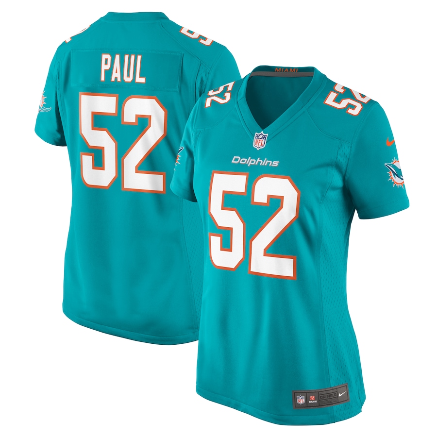 Women's Miami Dolphins Patrick Paul Nike Aqua Game Jersey - Puhuasuan