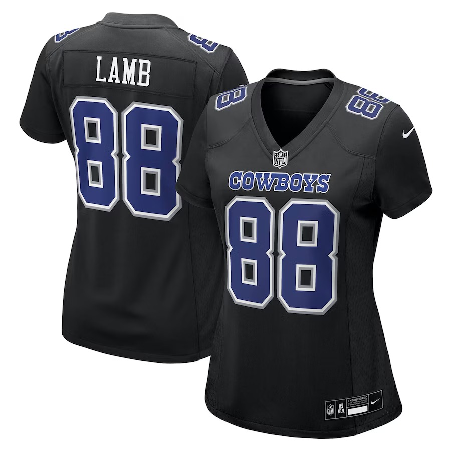 Women's Dallas Cowboys CeeDee Lamb Nike Carbon Black Fashion Game Jersey - Puhuasuan