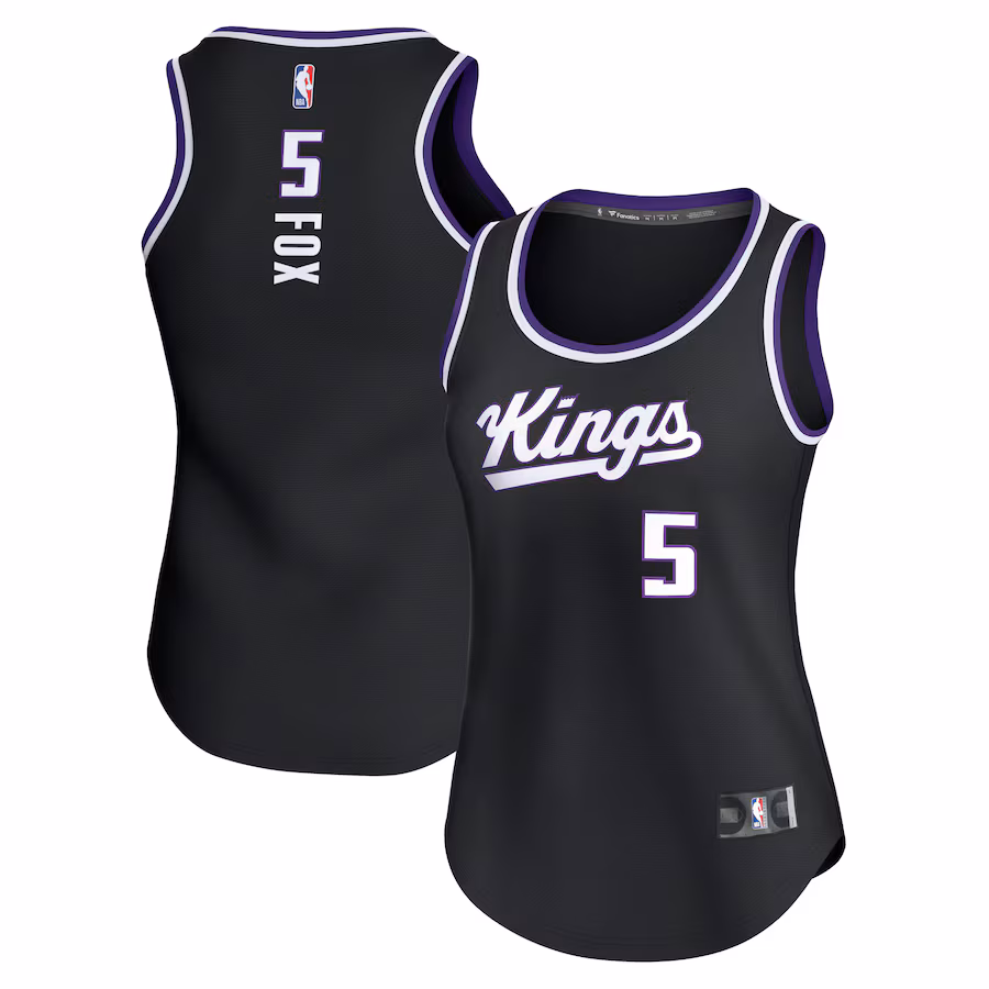 Women's Sacramento Kings De'Aaron Fox Fanatics Black Fast Break Player Jersey - Icon Edition - Puhuasuan