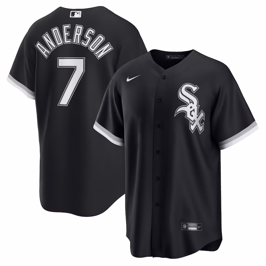 Men's Chicago White Sox Tim Anderson Nike Black Alternate Replica Player Jersey - Puhuasuan