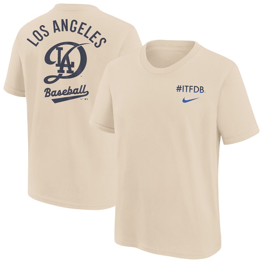 Youth Los Angeles Dodgers Nike Natural City Connect T-Shirt - Puhuasuan