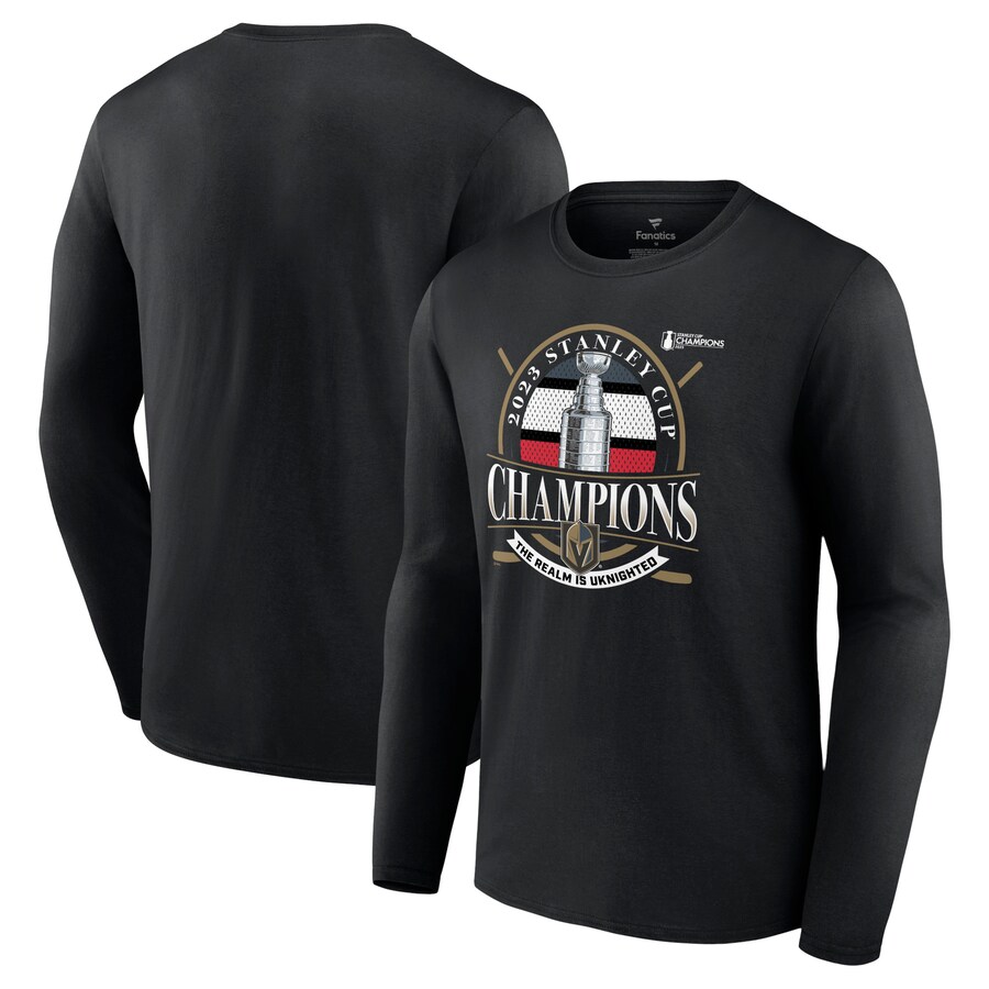 Men's Vegas Golden Knights Fanatics Black 2023 Stanley Cup Champions Rally Cry Long Sleeve T-Shirt - Puhuasuan