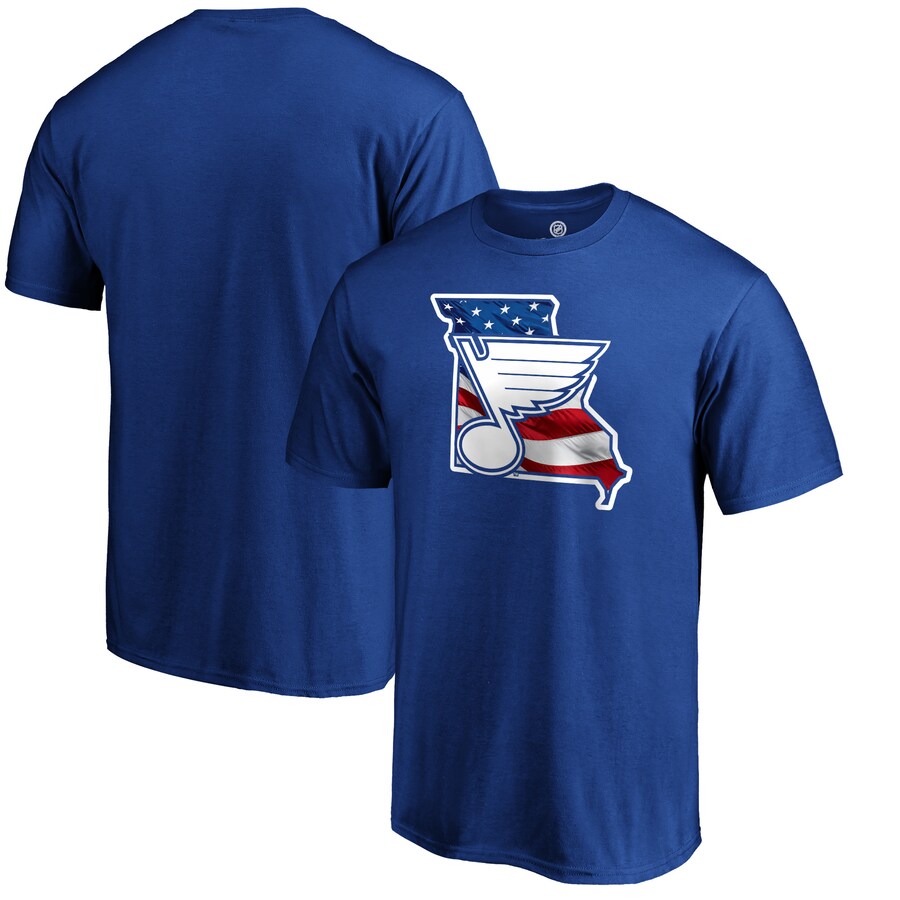 Men's St. Louis Blues Royal NHL Banner State T-Shirt - Puhuasuan