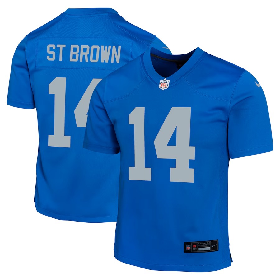 Youth Detroit Lions Amon-Ra St. Brown Nike  Blue Alternate Game Jersey - Puhuasuan
