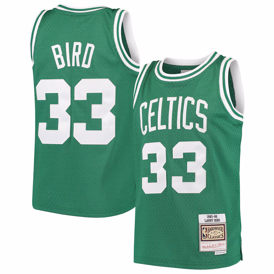 Youth Boston Celtics Larry Bird Mitchell & Ness Kelly Green Hardwood Classics Swingman Throwback Jersey - Puhuasuan
