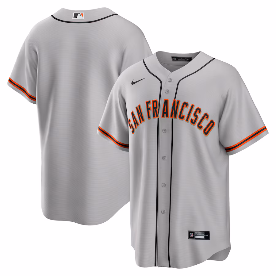 Men's San Francisco Giants Nike Gray Road Replica Team Jersey - Puhuasuan