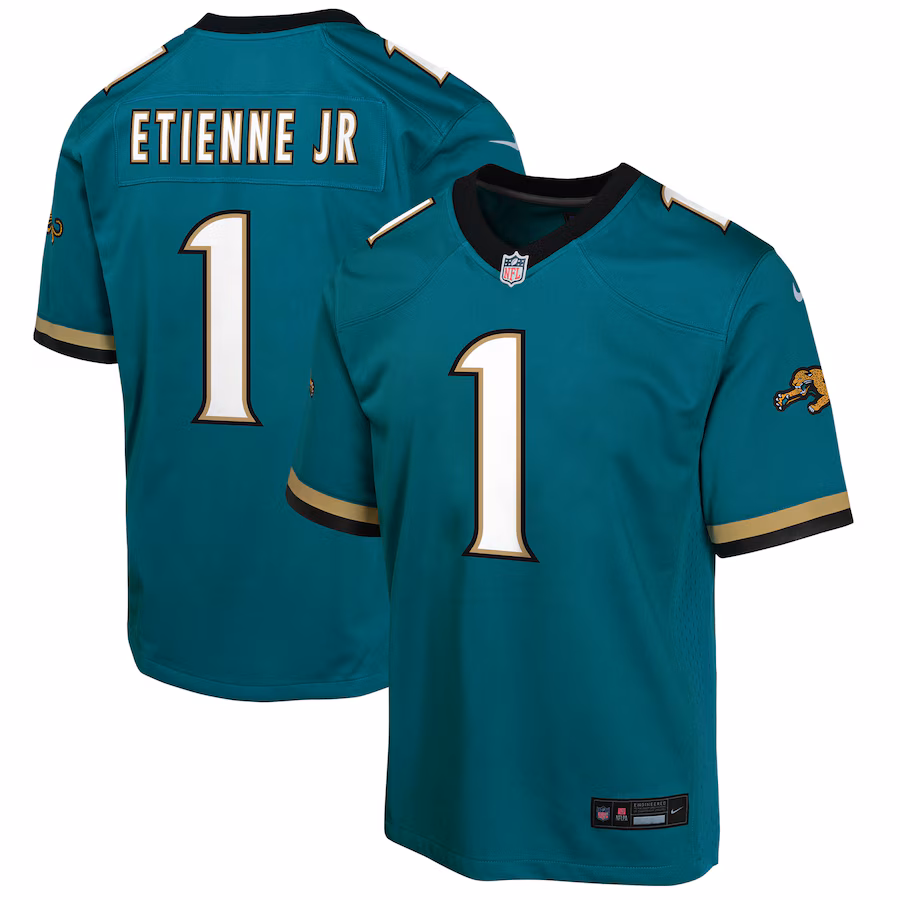 Youth Jacksonville Jaguars Travis Etienne Nike Teal Prowler Throwback Player Game Jersey - Puhuasuan