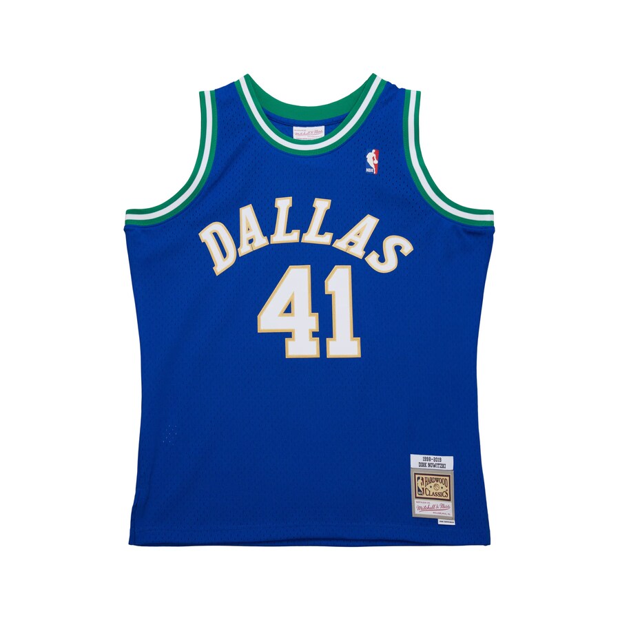 Men's Dallas Mavericks Dirk Nowitzki Mitchell & Ness Royal 1998-2019 Hardwood Classics Swingman Jersey - Puhuasuan
