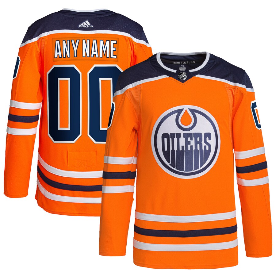 Men's Edmonton Oilers adidas Orange Home Authentic Pro Custom Jersey - Puhuasuan