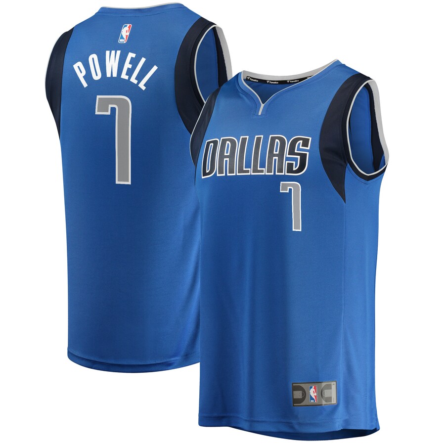 Youth Dallas Mavericks Dwight Powell Fanatics Blue Fast Break Player Jersey - Icon Edition - Puhuasuan