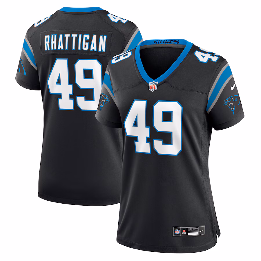 Women's Carolina Panthers Jon Rhattigan Nike Black Game Jersey - Puhuasuan