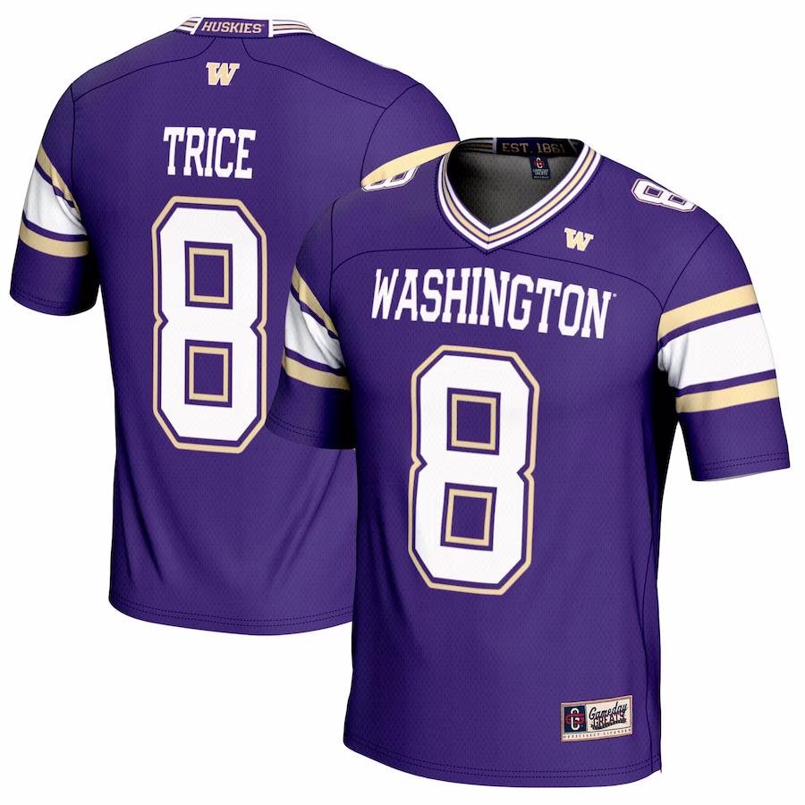 Bralen Trice Washington Huskies GameDay Greats NIL Player Football Jersey - Purple - Puhuasuan