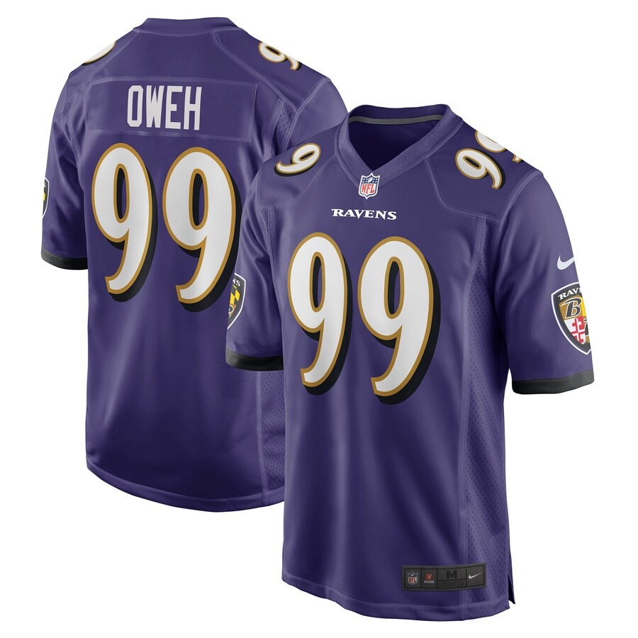 Men's Baltimore Ravens Odafe Oweh Nike Purple Game Player Jersey - Puhuasuan