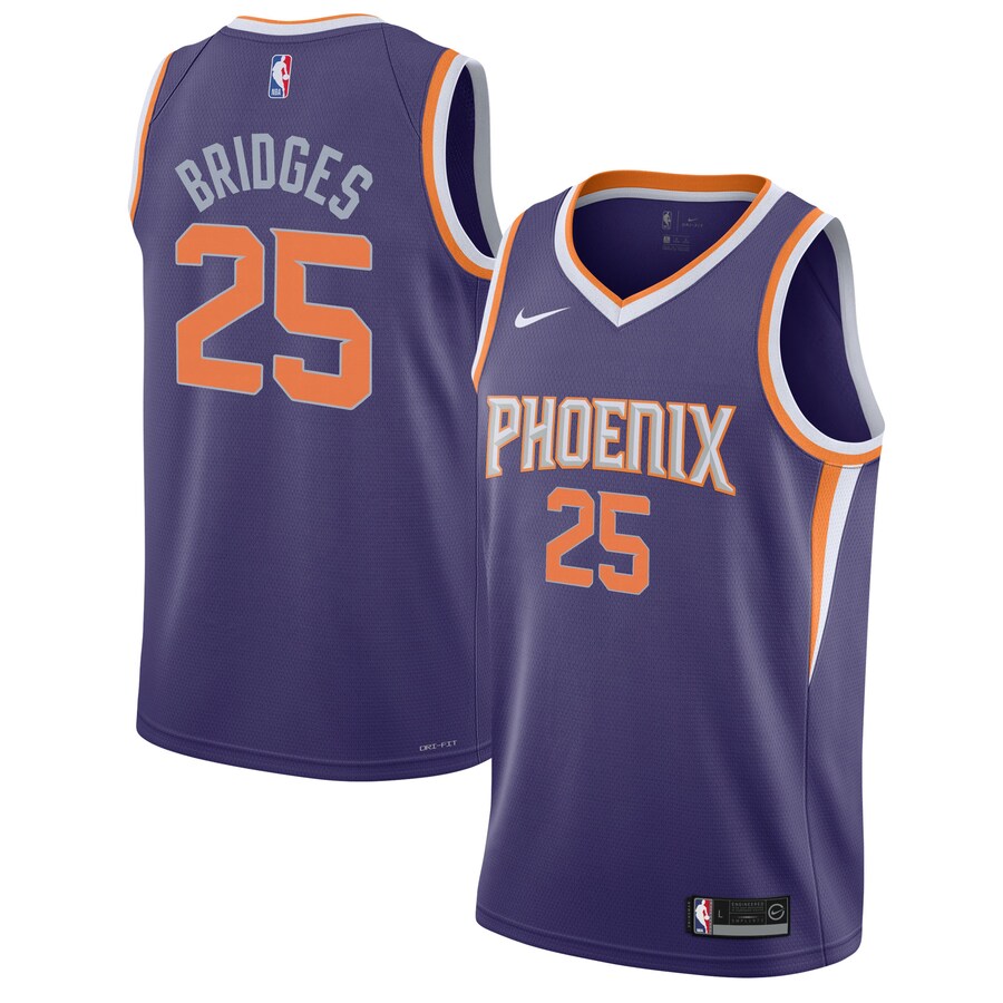 Youth Phoenix Suns Mikal Bridges Nike Purple Swingman Jersey - Icon Edition - Puhuasuan