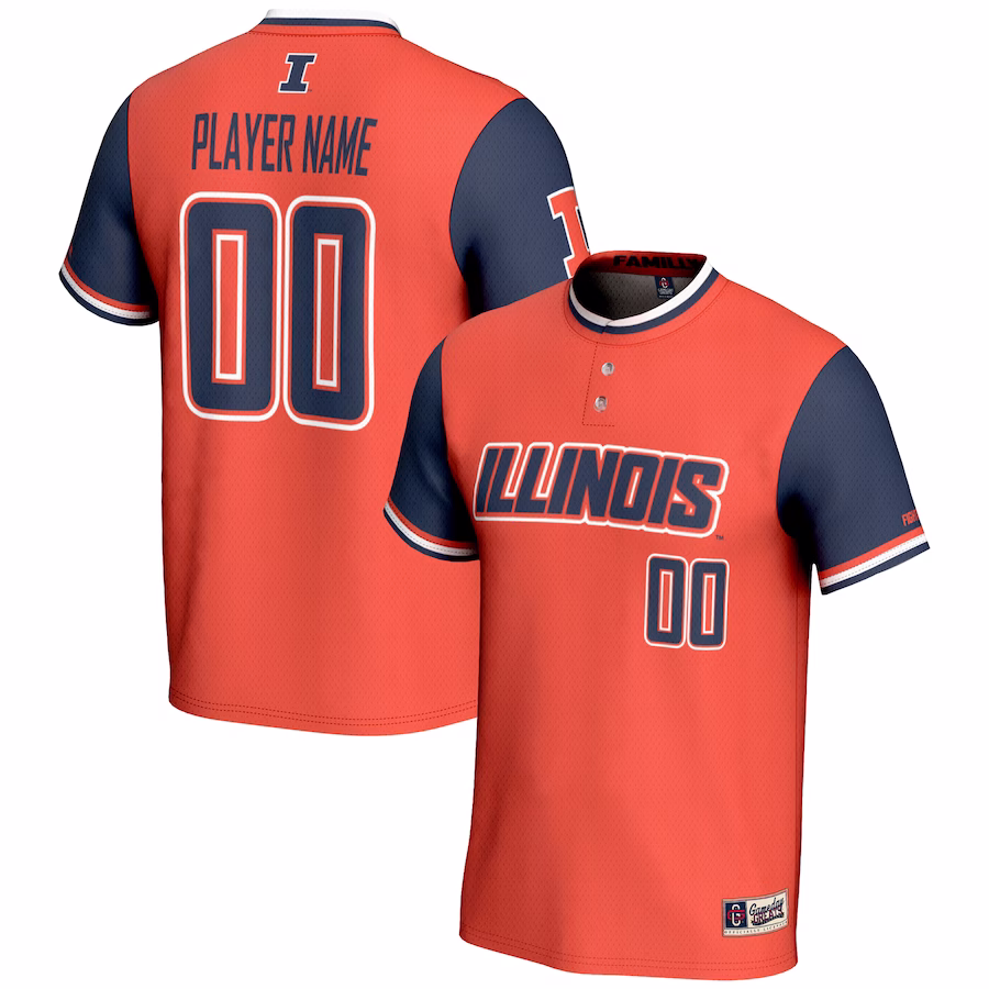 Illinois Fighting Illini GameDay Greats Youth NIL Pick-A-Player Lightweight Softball Jersey - Orange - Puhuasuan