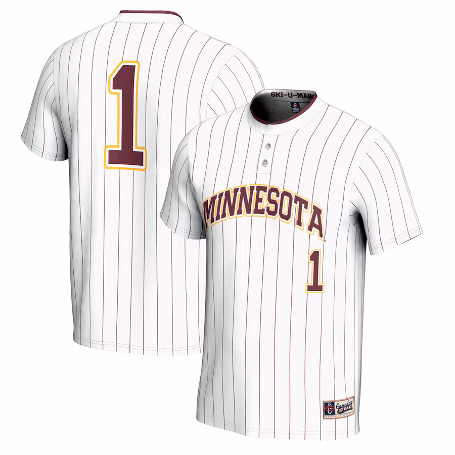 Unisex GameDay Greats #1 White Minnesota Golden Gophers Lightweight Softball Jersey - Puhuasuan