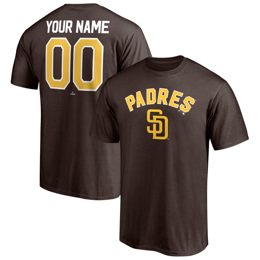 Men's San Diego Padres Brown Personalized Team Winning Streak Name & Number T-Shirt - Puhuasuan