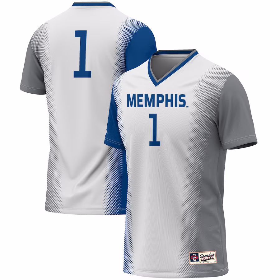 #1 Memphis Tigers GameDay Greats Unisex  Lightweight Women's Soccer Jersey - White - Puhuasuan