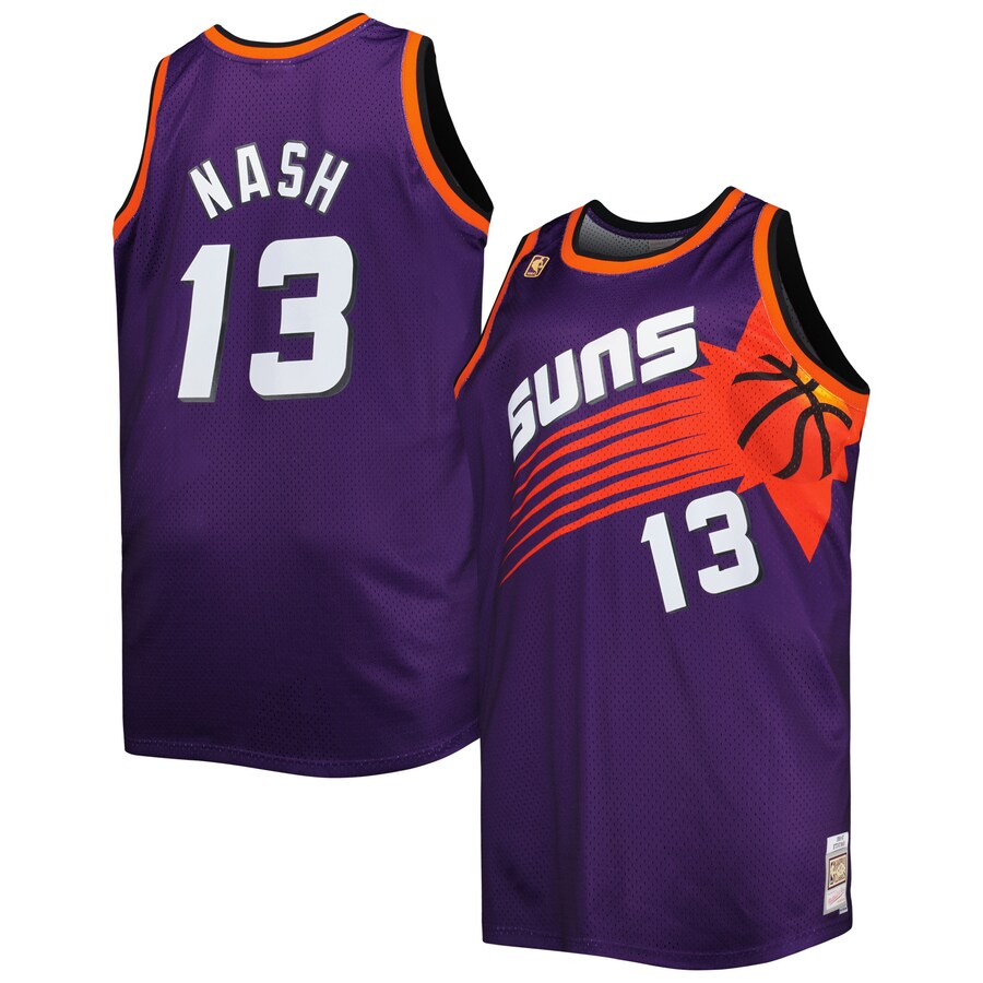 Men's Phoenix Suns Steve Nash Mitchell & Ness Purple Big & Tall Hardwood Classics 1996-97 Swingman Jersey - Puhuasuan