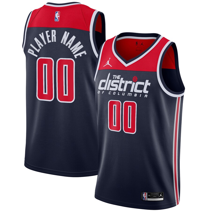 Men's Washington Wizards Jordan Brand Navy Swingman Custom Jersey - Statement Edition - Puhuasuan