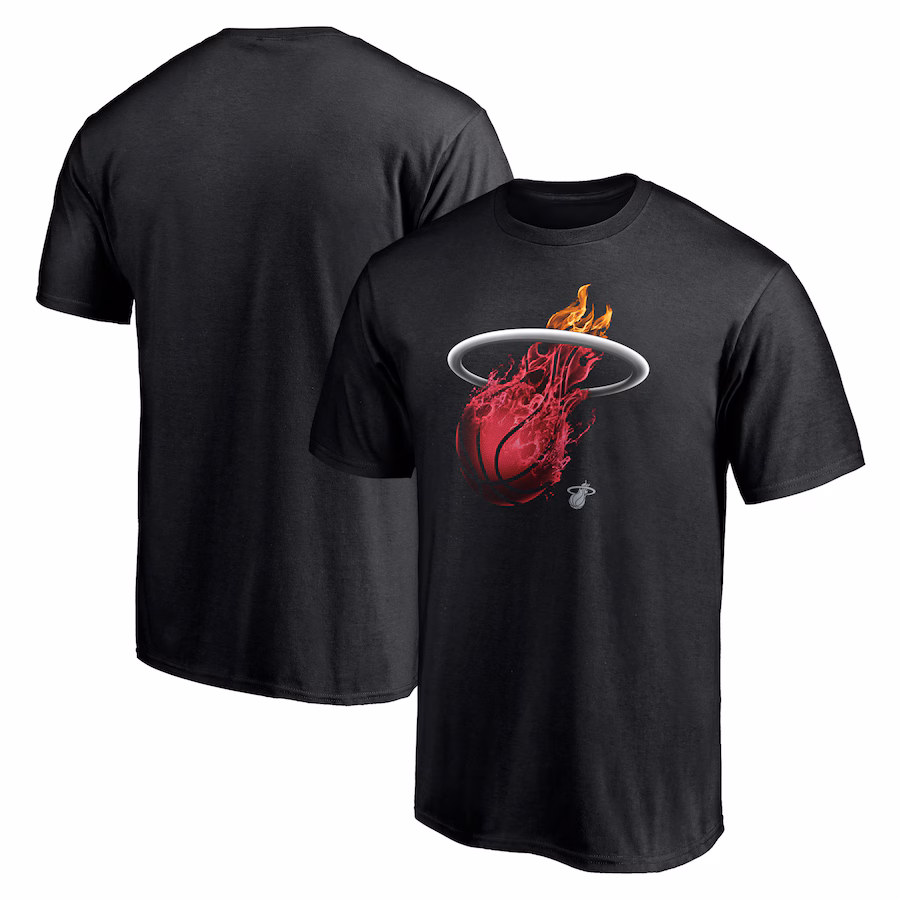 Men's Miami Heat  Black Midnight Mascot T-Shirt - Puhuasuan