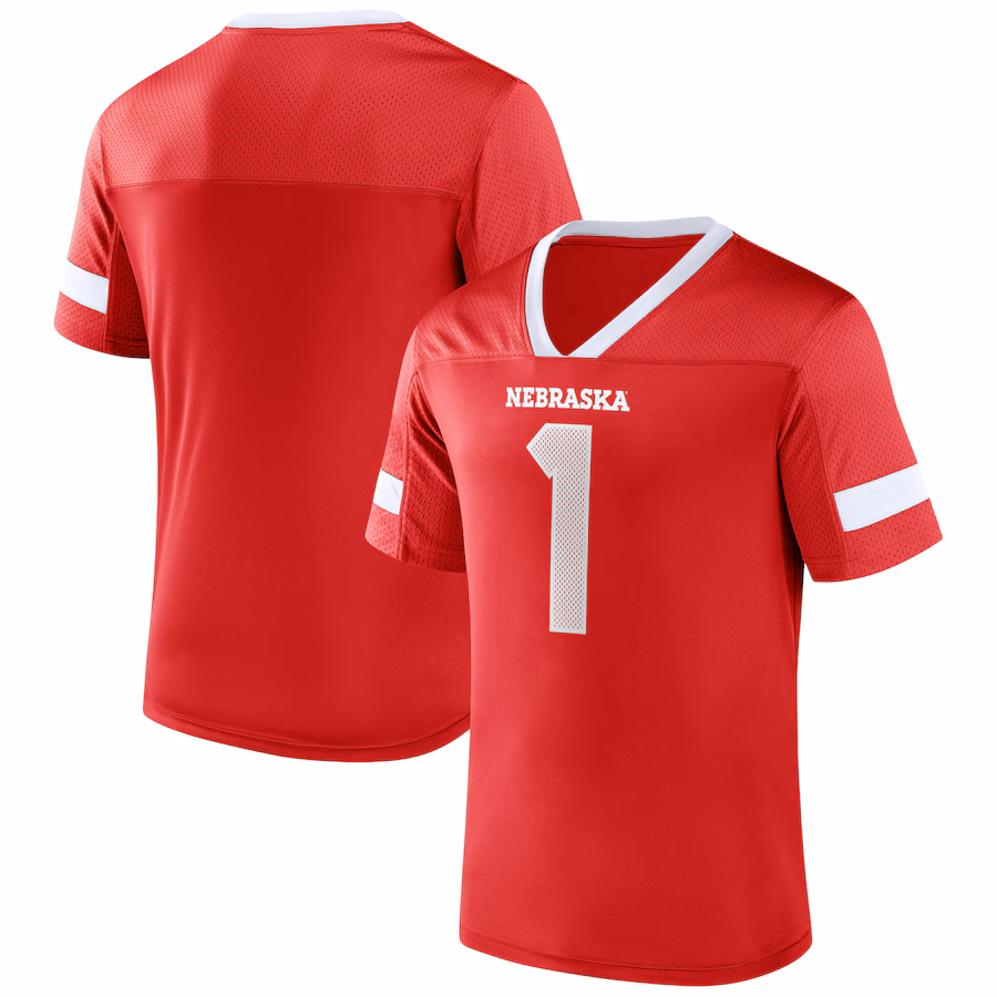 Nebraska Huskers Fanatics #1 Kickoff Winner Replica Jersey - Scarlet - Puhuasuan