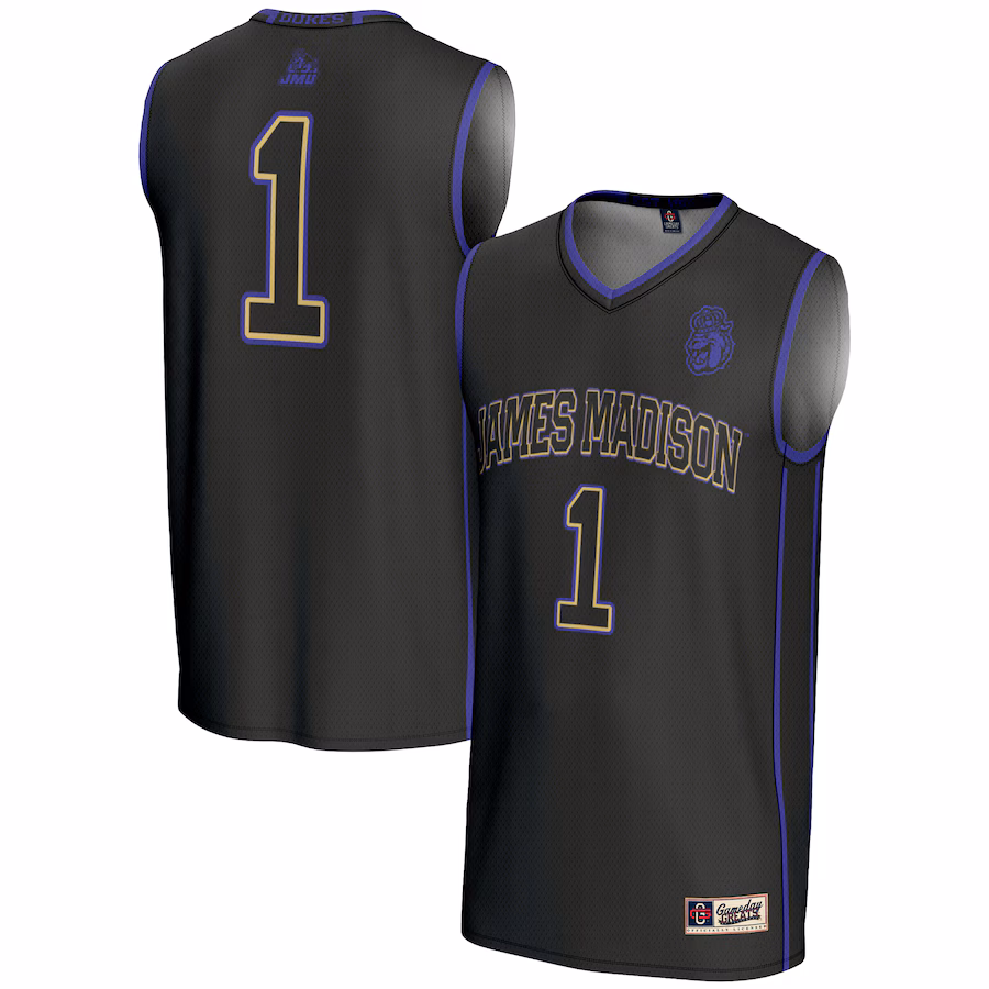 Male GameDay Greats #1  Black James Madison Dukes  Lightweight Basketball Jersey - Puhuasuan
