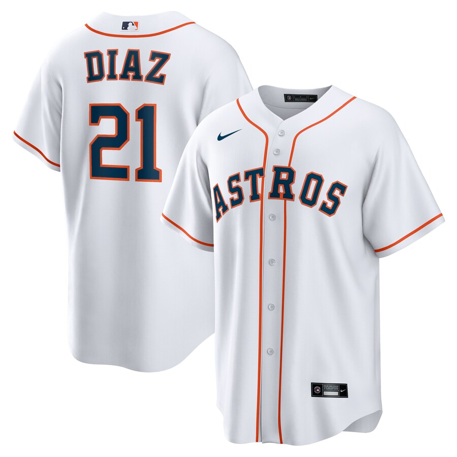 Men's Houston Astros Yainer Diaz Nike White Home Replica Jersey - Puhuasuan