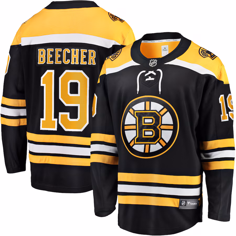 Men's Boston Bruins John Beecher Fanatics Black Home Premier Breakaway Player Jersey - Puhuasuan