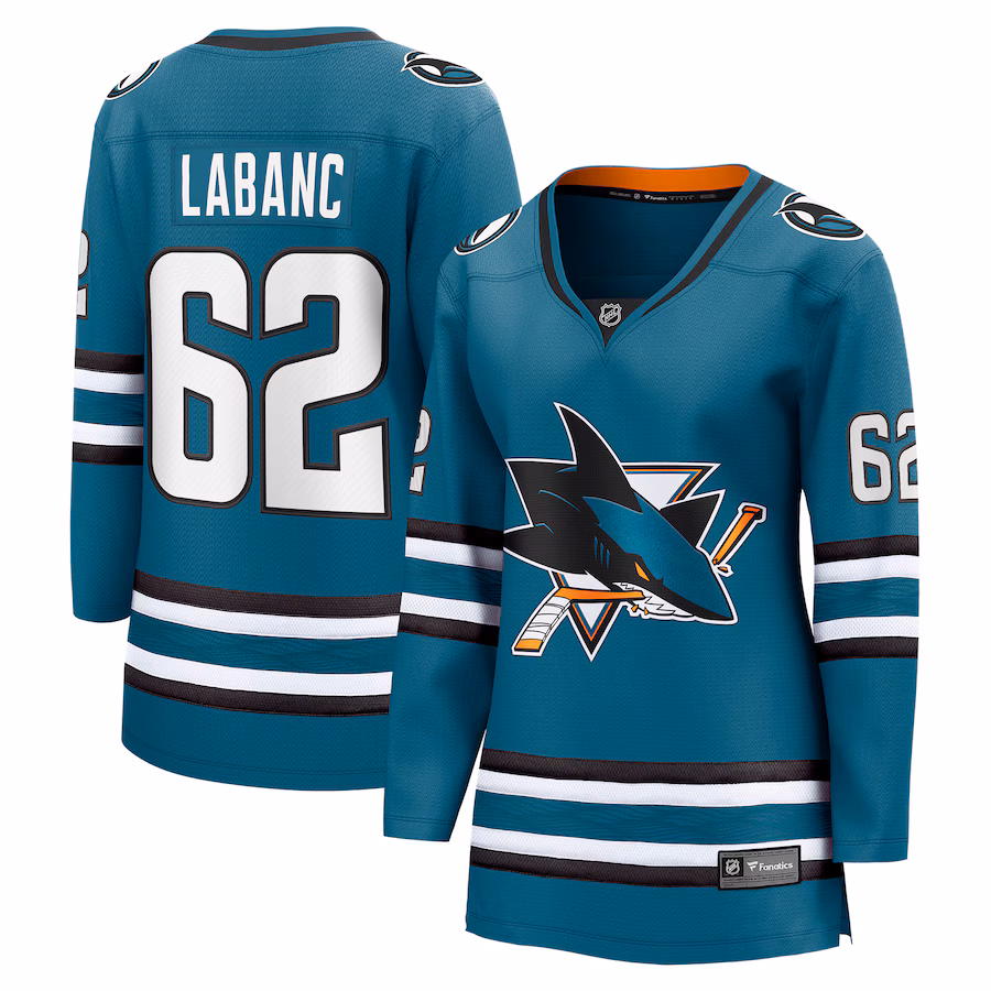 Women's San Jose Sharks Kevin Labanc Fanatics Teal Home Breakaway Player Jersey - Puhuasuan