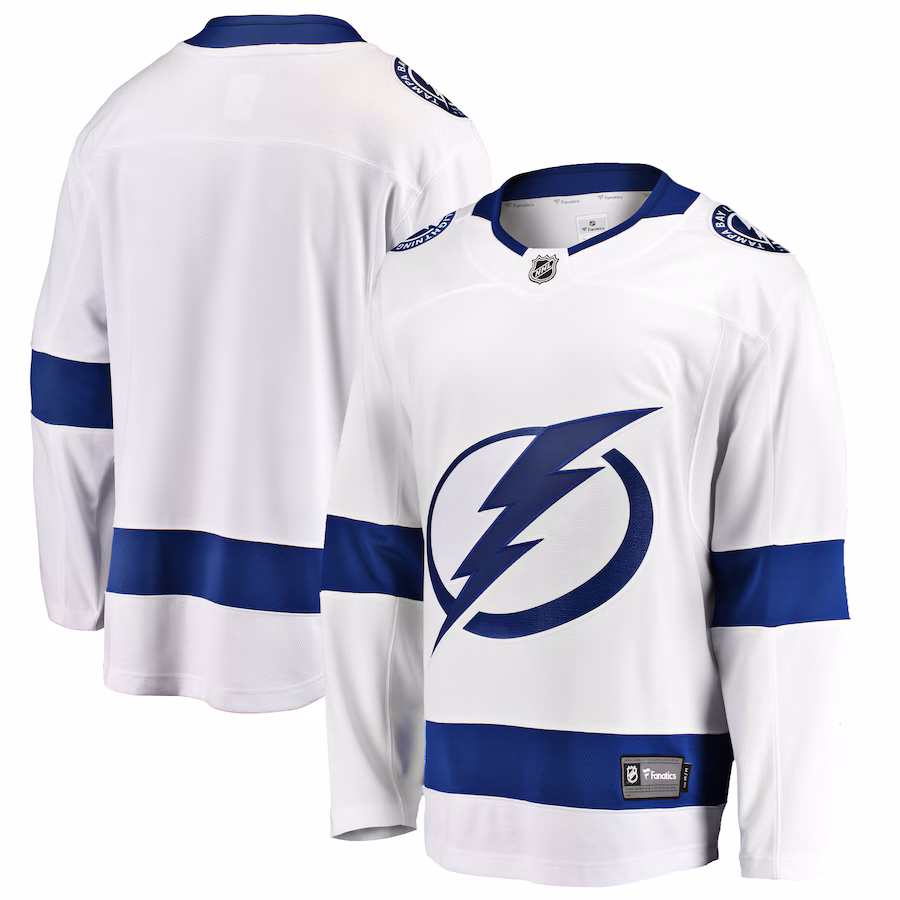 Men's Tampa Bay Lightning Fanatics White Breakaway Away Jersey - Puhuasuan