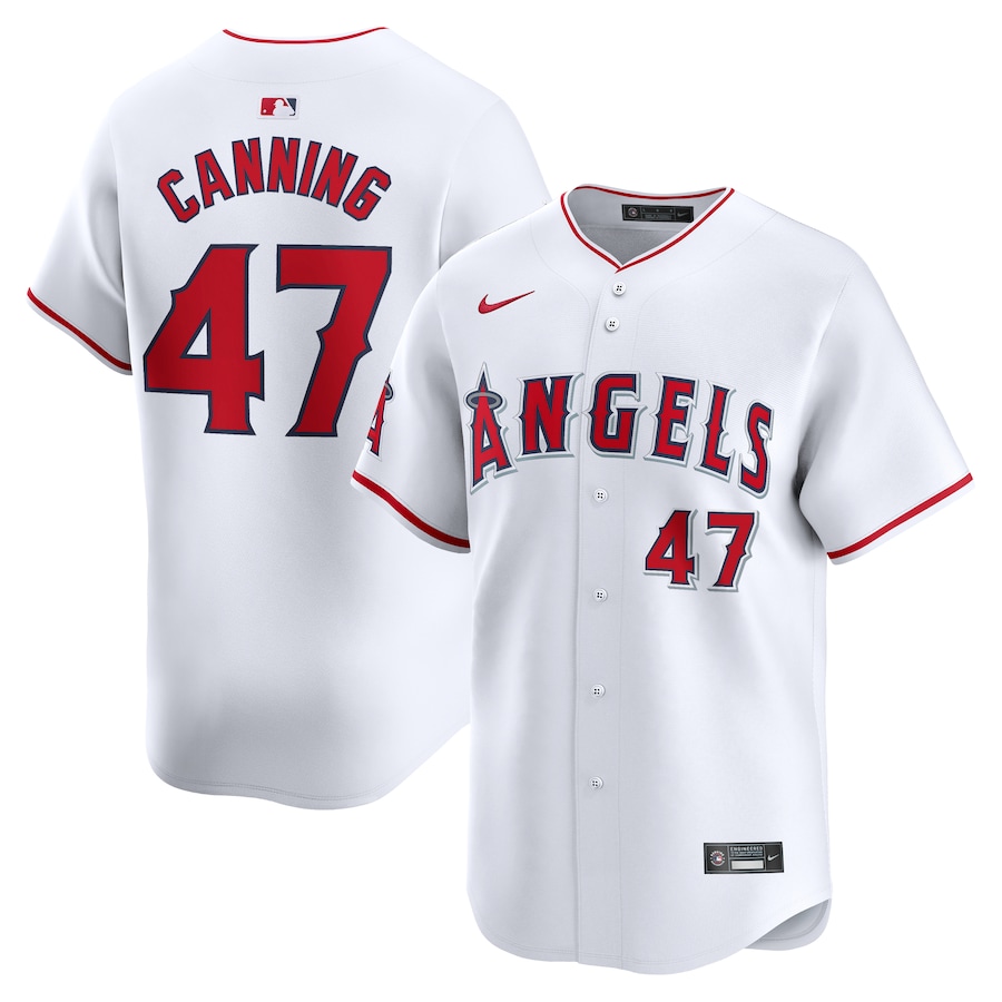 Men's Los Angeles Angels Griffin Canning Nike White Home Limited Player Jersey - Puhuasuan