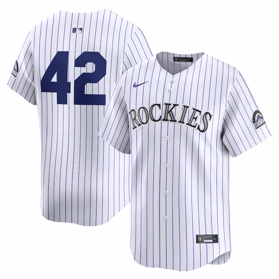 Men's Colorado Rockies  Nike White 2024 Jackie Robinson Day Home Limited Jersey - Puhuasuan