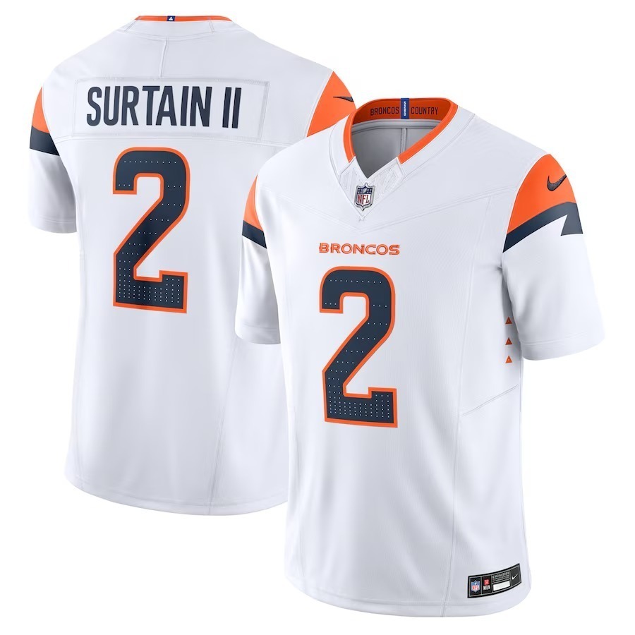Men's Denver Broncos Patrick Surtain II Nike White Mile High Collection Vapor F.U.S.E. Limited Jersey - Puhuasuan