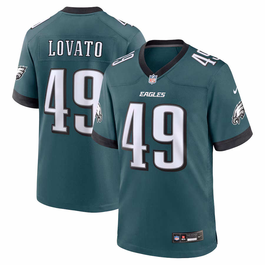 Men's Philadelphia Eagles Rick Lovato Nike Midnight Green Team Game Jersey - Puhuasuan