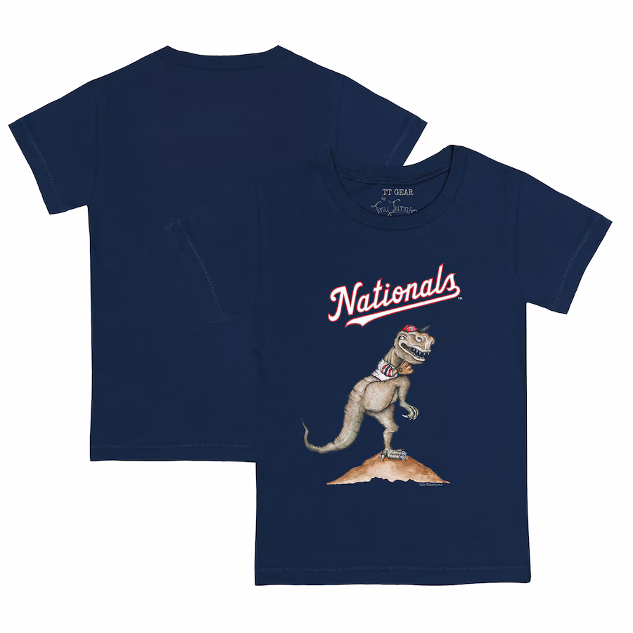 Youth Washington Nationals Tiny Turnip Navy TT Rex T-Shirt - Puhuasuan