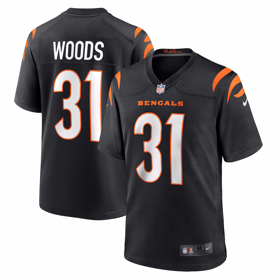 Men's Cincinnati Bengals Ickey Woods Nike Black Retired Player Game Jersey - Puhuasuan