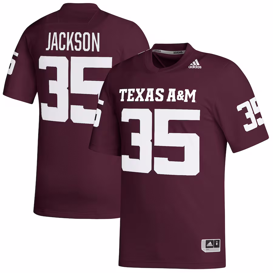McKinnley Jackson Texas A&M Aggies adidas NIL Replica Football Jersey - Maroon - Puhuasuan